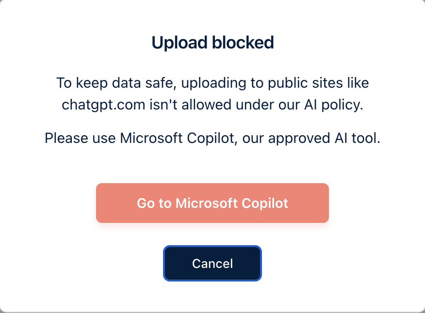 AI Upload blocked